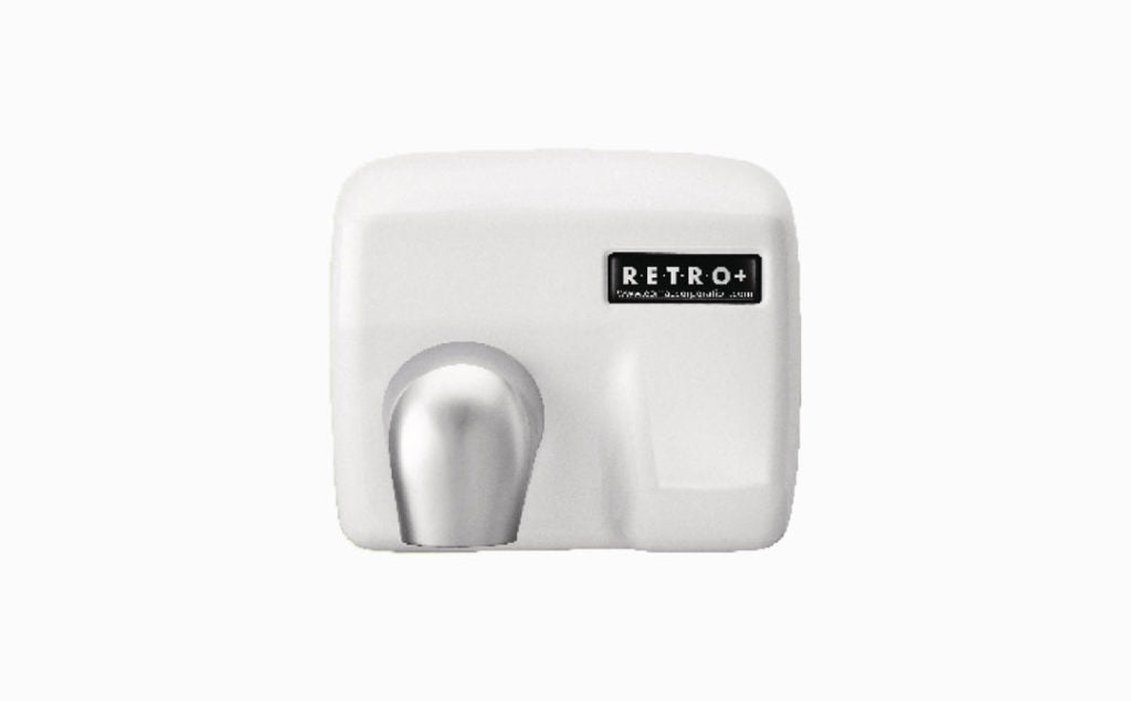 Retro+ Series automatic sensor cast iron commercial hand dryer showing stylish compact design and blue LED