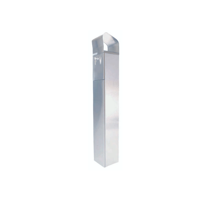 Close-up of key lock on Envyrozone Rialto cigarette receptacle