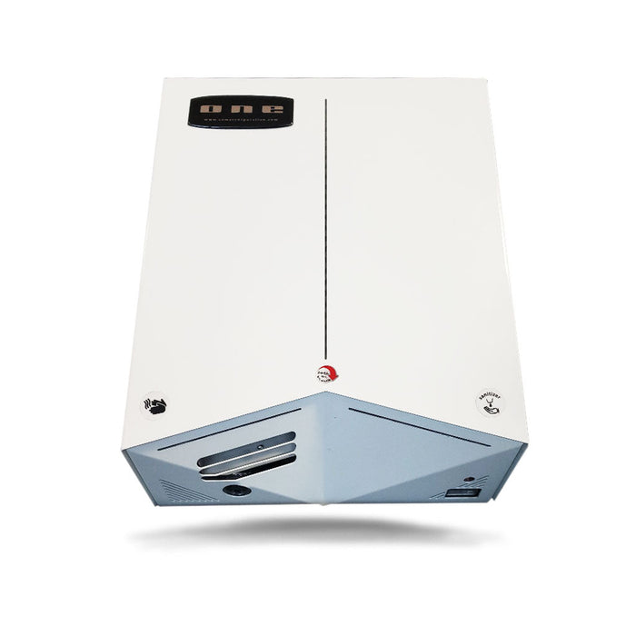 One Series compact LED commercial hand dryer with modular design and adjustable airflow temperature