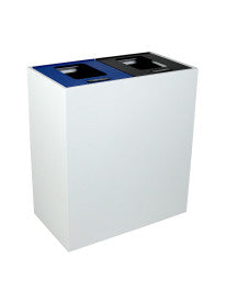 Busch Mezzo double 114 L recycling & waste station in white with blue and black lids