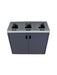 Front view of Summit triple bin showing Mixed Recyclables, Organics & Waste labels
