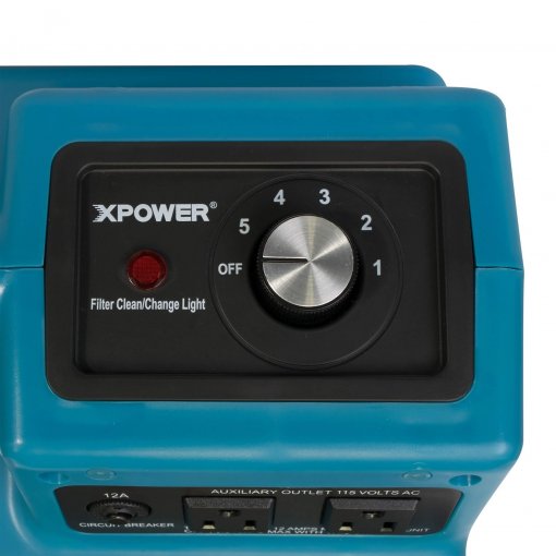 XPOWER X-2480A Mini Air Scrubber, 550 CFM, 3-Stage HEPA, GFCI Daisy Chain, view 5 of 6